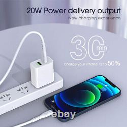 Lot 20W PD QC Fast Charger USB C Power Adapter Block For iPhone 14 13 12 11 XR 8