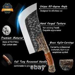 Meat Cleaver Knife Heavy Duty Butcher Knife Professional Full Tang Bone Chopper