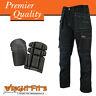 Men Cargo Work Trousers Black Pro Heavy Duty Multi Pockets With Knee Pad Wwdtb
