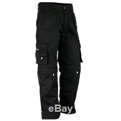 Men Work Cargo Trouser Black Pro-11 Heavy Duty Multi Pockets W36 L33