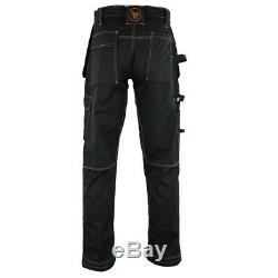 Men Work Cargo Trouser Black Pro Heavy Duty Multi Pockets W36 L33