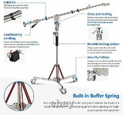 Neewer Heavy Duty Light Stand with Casters and Pro Boom Arm, Max. Height 14.7ft