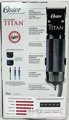Oster TITAN 2 Speed Heavy Duty Professional Hair Clipper with Detachable Blade