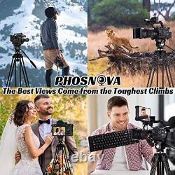 PHOSNOVA 75 Heavy Duty Tripod for Camera Professional Fluid Head Video Tripo