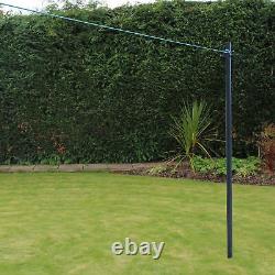 PRO2.4m Galvanised Heavy Duty Clothes Washing Line Post Pole Support With Socket