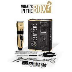 Pet Professional Dog Grooming Hair Clipper Kit Heavy Duty Thick Fur Trimmer Set