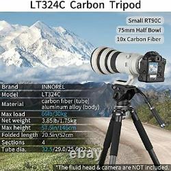 Portable Carbon Fiber Tripod- LT324C Professional Heavy Duty Only Tripod Black