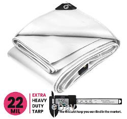 ProTarp Extreme Heavy Duty 22 Mil Waterproof Tarp for Roof, Camping, Patio, Pool