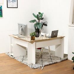 Pro Heavy Duty L Shaped Computer Desk with Shelves Home Work Study Gaming Table