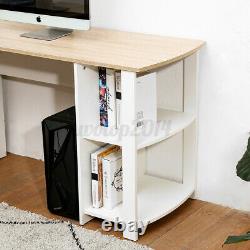 Pro Heavy Duty L Shaped Computer Desk with Shelves Home Work Study Gaming Table