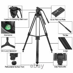 Pro Heavy Duty Video Camera Tripod with Fluid Pan Head For DSLR Camcorder ZOMEI