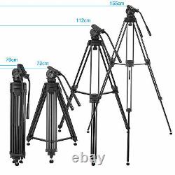 Pro Heavy Duty Video Camera Tripod with Fluid Pan Head For DSLR Camcorder ZOMEI