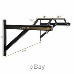 Pro Wall Mounted Heavy Duty Chin Pull Up Bar Gym Workout Home Fitness Training