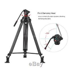 Professional 75Aluminum Heavy Duty DV Video Camera Tripod Stand Fluid Head I9X2