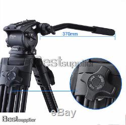 Professional Camera Heavy Duty DV Video Tripod Fluid Pan Kit with Handle Case New