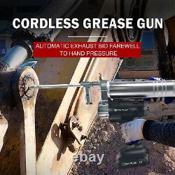 Professional Cordless Grease Gun Pistol Grip Oil Slug Caterpillar Heavy Duty