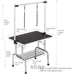 Professional Dog Pet Grooming Table Adjustable Heavy Duty WithArm&Noose& Mesh Tray