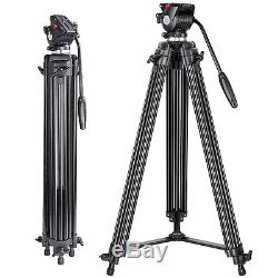 Professional Heavy Duty 74 DV Video Camera Tripod Stand with Fluid Pan Head Kit