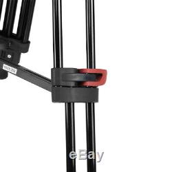Professional Heavy Duty DV Video Camera Tripod Fluid-Pan Head Kit 1.8m Black