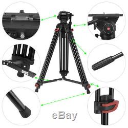 Professional Heavy Duty DV Video Camera Tripod With Fluid Pan Head Kit 72 Inch
