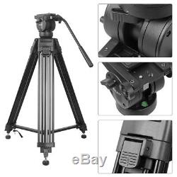 Professional Heavy Duty DV Video Camera Tripod with Fluid Pan Head Kit 72 Inch N