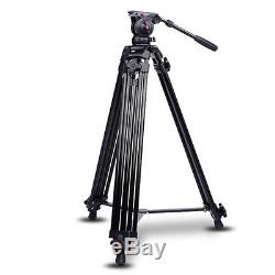 Professional Heavy Duty DV Video Camera Tripod with Fluid Pan Head Kit 72inch