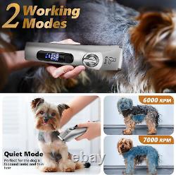 Professional Heavy Duty Pet Clippers Grooming Kit Dog Quiet Trimmer Thick Hair