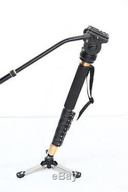 Professional Heavy Duty Photo Video Camera Monopod Stand Kit, Pan & Tilt Head