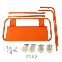 Professional Heavy-duty Dry-type Wallboard Trolley Orange Cart 4 Swivel Wheels
