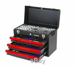 Professional Mechanics Tool Set with 3-Drawer Durable Heavy Duty Metal Box 408 Pc