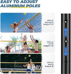 Professional Outdoor Volleyball Net Set Winch System Heavy Duty Portable Bag