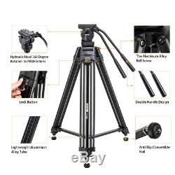 Professional Video Camera Tripod Fluid Head Kit Heavy Duty for DV Camcorder