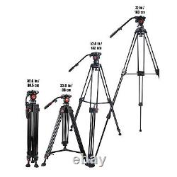 Professional Video Tripod 72 Inch Heavy Duty, 360 Degree Fluid Head And 2-Sect