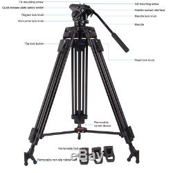 Professional Video Tripod System Heavy Duty Camera with Fluid Head 64/163cm