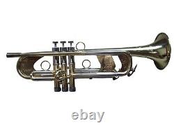 Professional heavy duty soprano Bb Trumpet gold lacquer withcase by Easter music