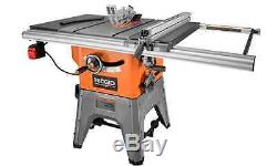 RIDGID 13 Amp 10 In Professional Cast Iron Table Saw Heavy Duty Stand Powerful