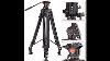 Regetek Professional Video Camera Tripod System Heavy Duty Aluminum Adjustable 65 Tripod Stand
