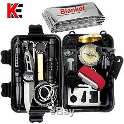 Survival Kit Emergency Wilderness Tools with Heavy Duty Professional Knife