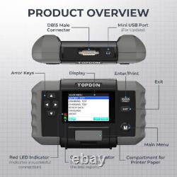 TOPDON BT600 12V 24V Battery Tester Analyzer for Car Heavy Duty Truck with Printer