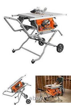 Table Saw 10 Pro Jobsite with Stand Heavy Duty Durable Projects Portable