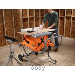 Table Saw 10 Pro Jobsite with Stand Heavy Duty Durable Projects Portable