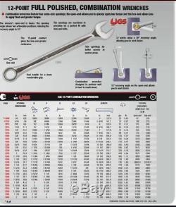URREA 12-Point Combination Chrome Jumbo Wrench Set 13 Piece 1-1/16 2 inch