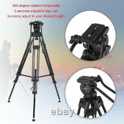 VT666 Heavy Duty DV Video Camera Professional Tripod with Fluid Pan Head ZOMEI