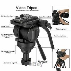 VT666 Professional Heavy Duty DV Video Camera Tripod with Fluid Pan Head