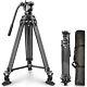 Video Tripod With Carry Bag 30 Lbs Load Capacity Professional Heavy Duty Alum
