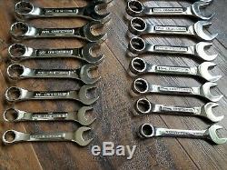 Vintage USA Craftsman Professional Short stubby SAE METRIC 22pc. VV wrench set