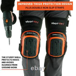 WrightFits Robust Pro Knee Pads For Work Heavy Duty Gel Cushion Knee Safety