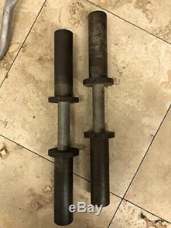 York Olympic Dumbbell Handles 1 Pair HEAVY DUTY SOLID STEEL PRO 20 SHIPS ASAP