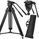 Zomei Pro Heavy Duty Tripod Stand With Fluid Head For Video Slr Camera Camcorder