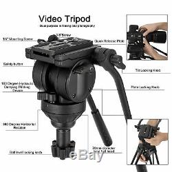 ZOMEI Pro Tripod VT666 with Damping Fluid PenHead HeavyDuty for Camcorder Camera